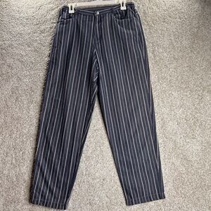 Chico's Design‎ Striped Pants Wide Leg Women's Size 2 Blue